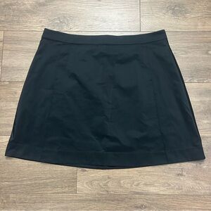 COS Black Shell Panel Aline Mini Skirt | Size L Black Lyocell Pleat NWT